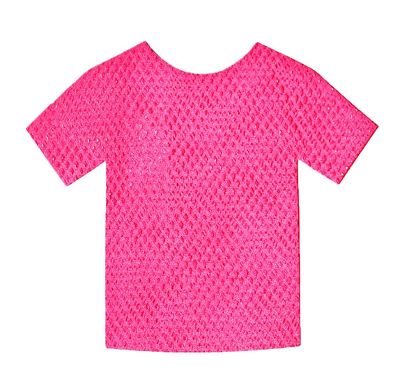 Fishnet Top (Short Sleeve) Hot Pink